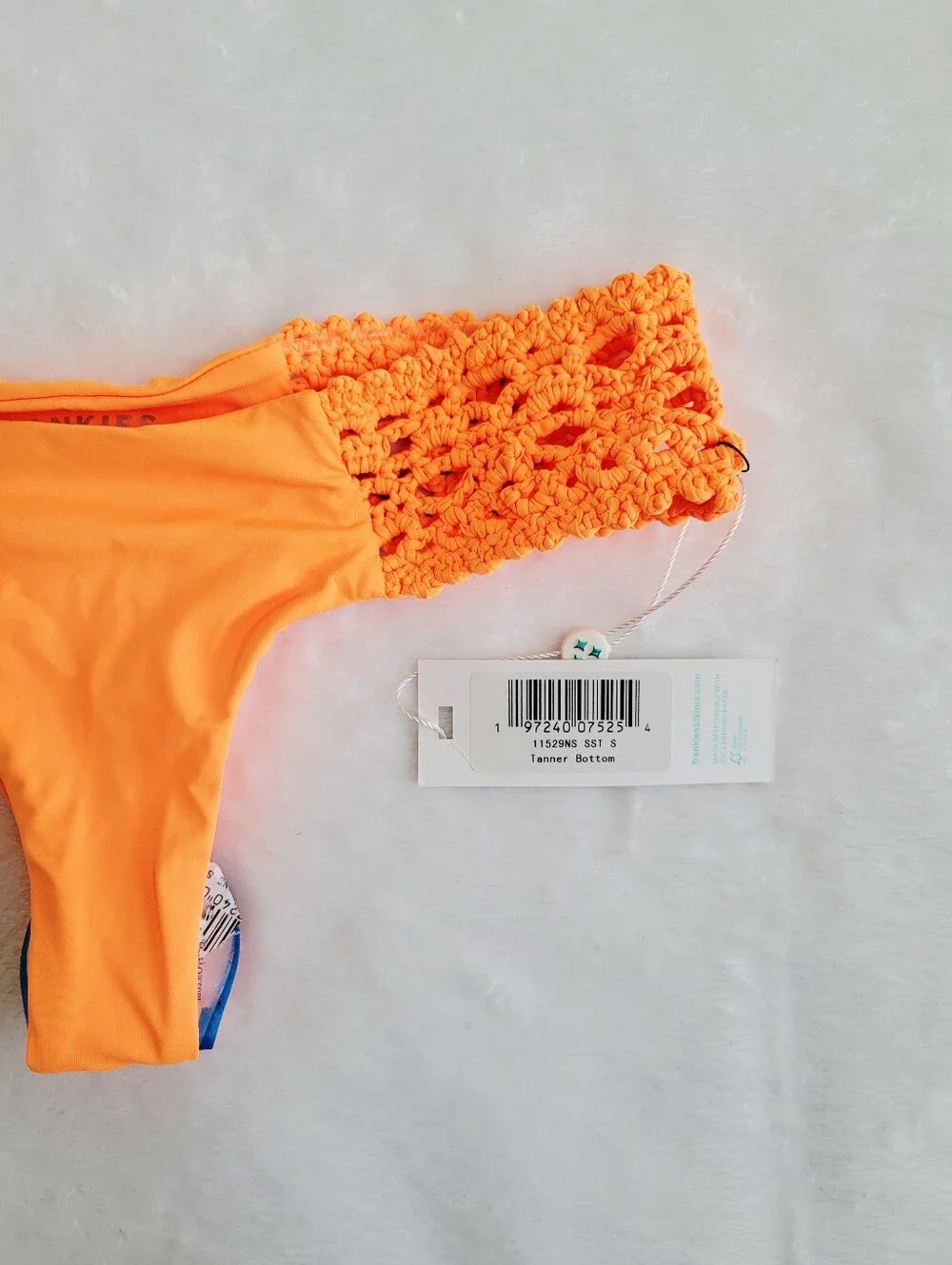 Frankies Bikinis Tanner Cheeky Swim Bikini Bottom Size S Sunset Sun Orange